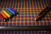 Rainbow small  Check  Luxury Amor Tweed Dog Collar