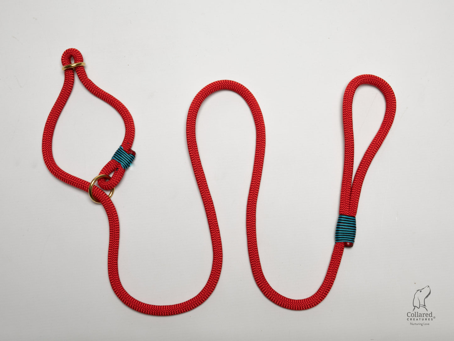 Vibrant Red Handmade Rope Slip or Clip Lead