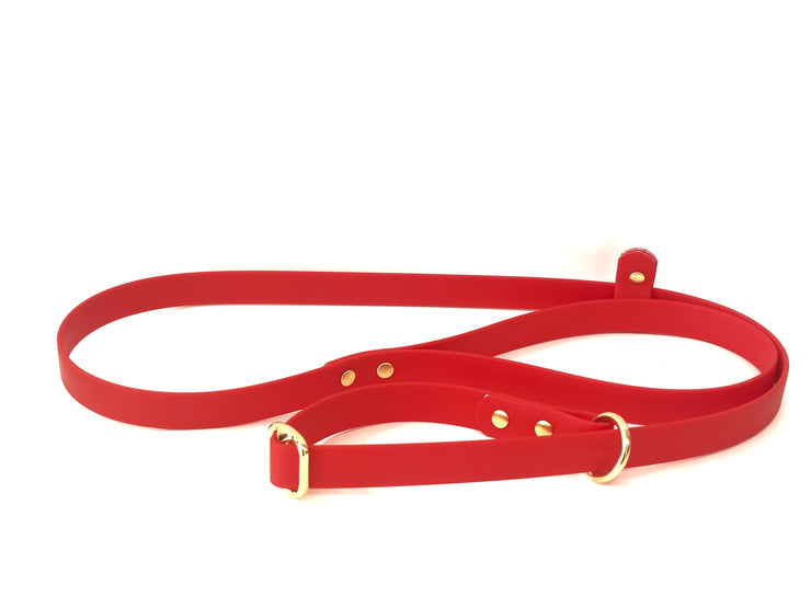 Red Waterproof Biothane Dog Slip Lead Handmade in Yorkshire