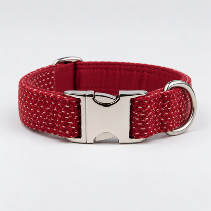Santa in a snowstorm  Amor Tweed Dog Collar