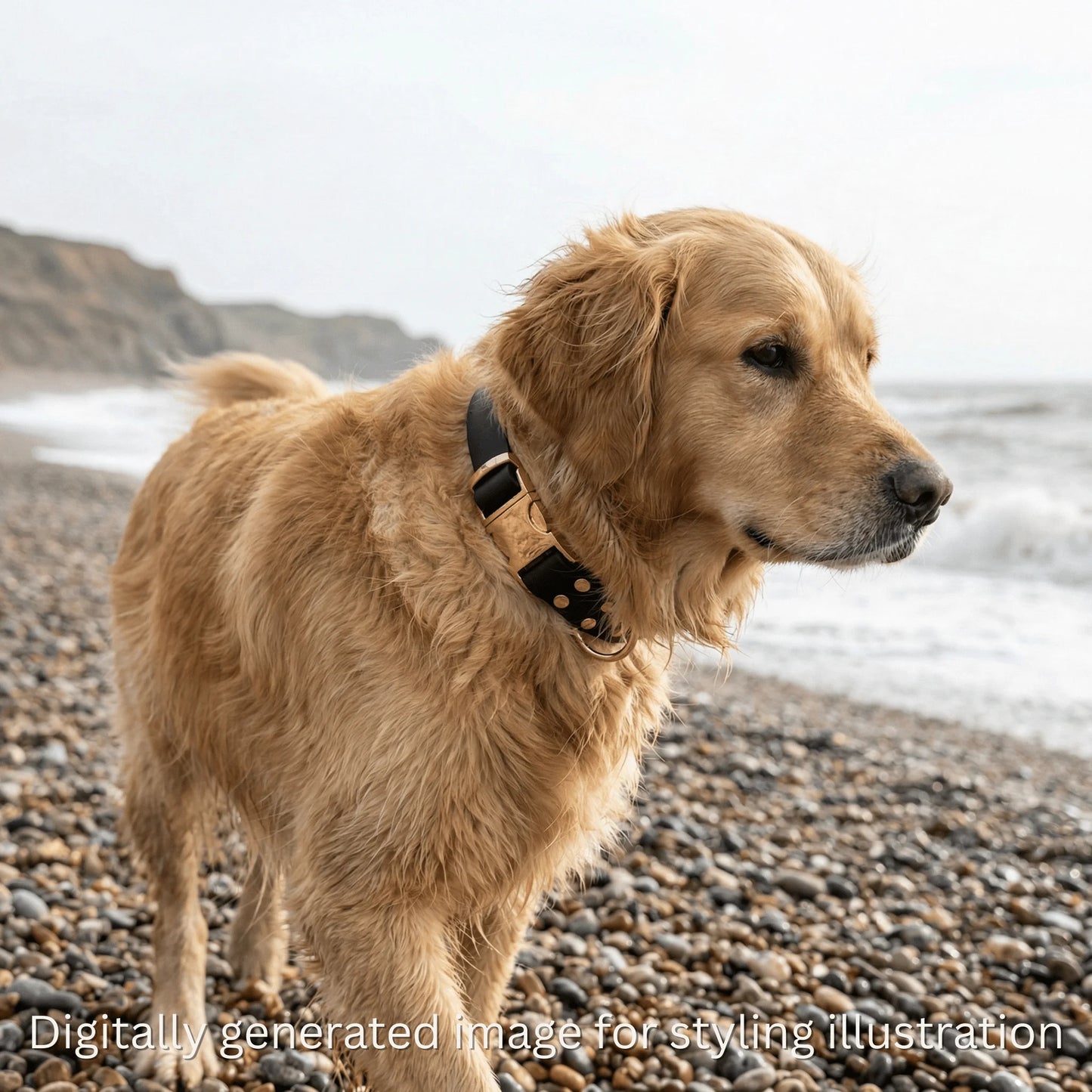 Black Waterproof Biothane Metal Clasp Dog Collar