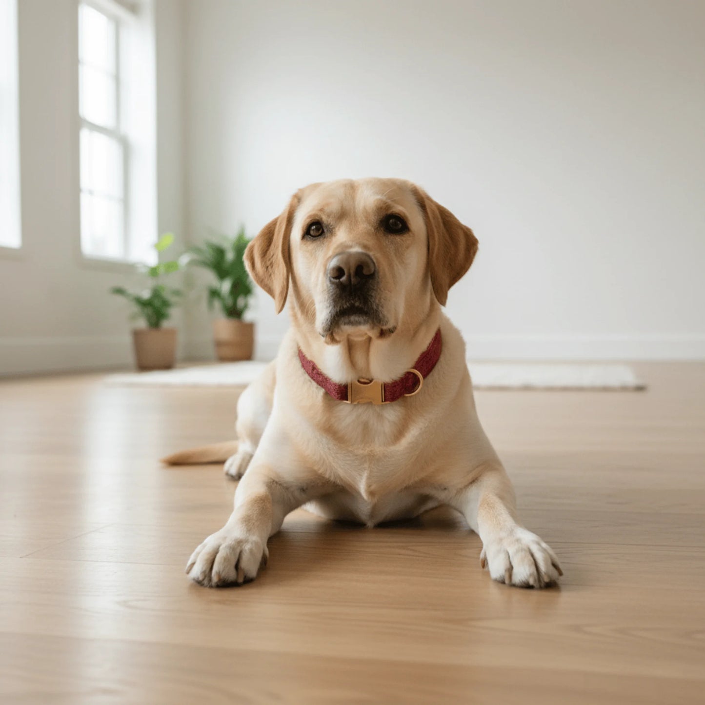 Deep Fuchsia Check Luxury Harris Tweed Dog Collar