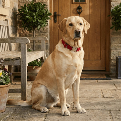Simply Red Luxury Harris Tweed Dog Collar - Collared Creatures LTD