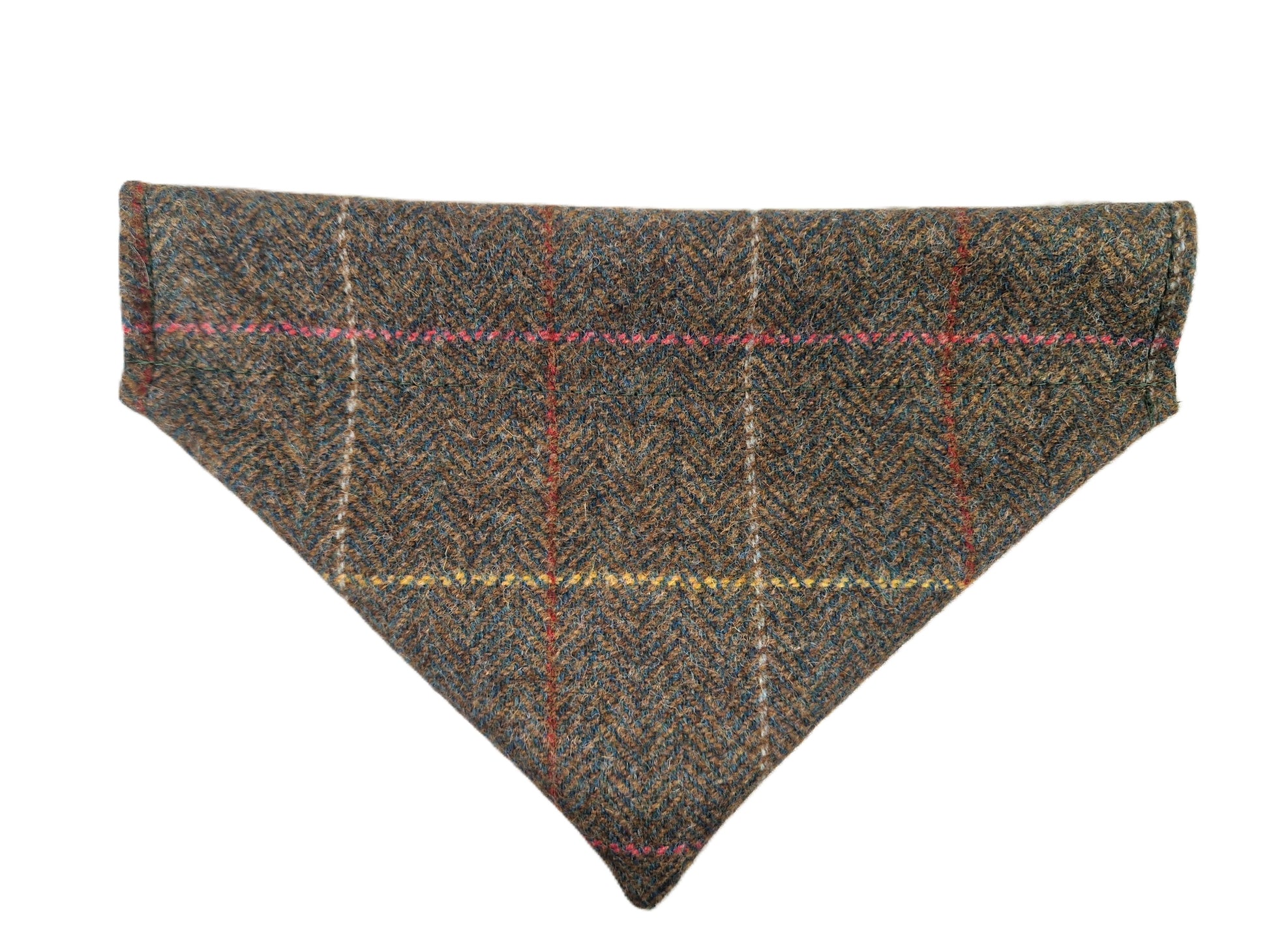 Tweed patterned fabric on a white background