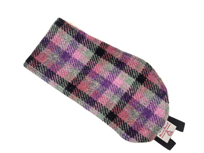 Rose & Amethyst Check Luxury Harris Tweed Dog Collar