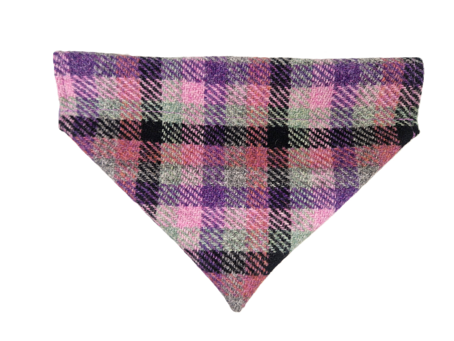 rose & amethyst harris tweed dog bandana