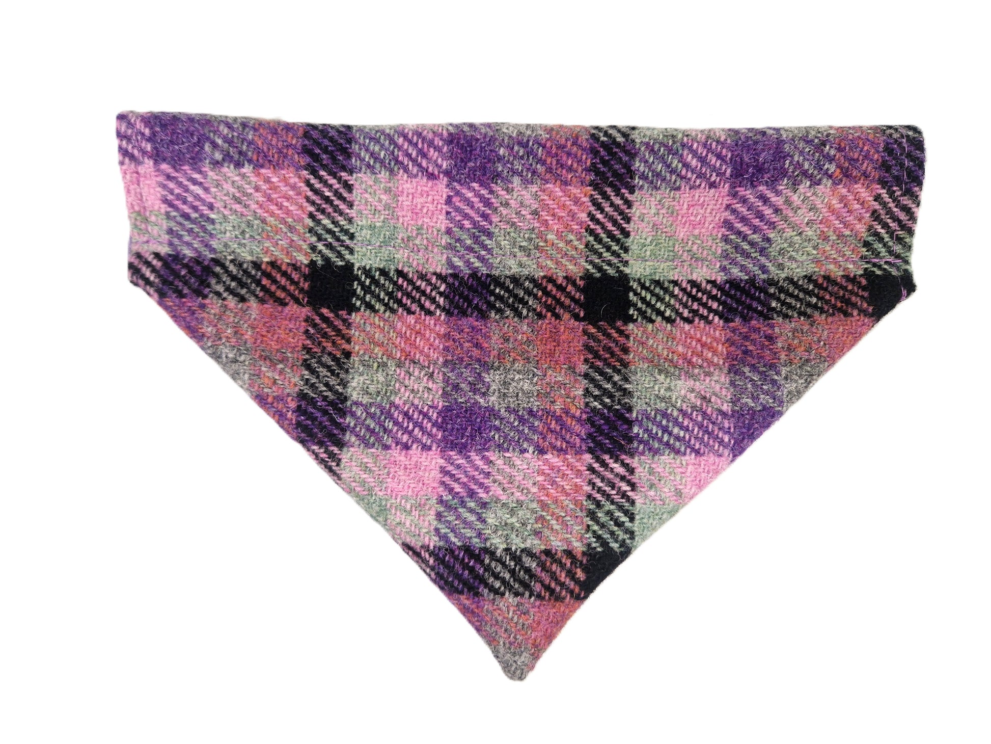 rose & amethyst harris tweed dog bandana