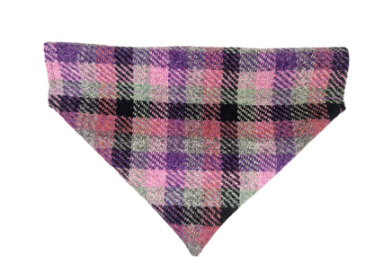 rose & amethyst harris tweed dog bandana