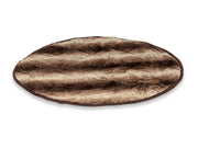 Round brown quilted dog bed blanket made to fit Collared Creatures Cave Beds