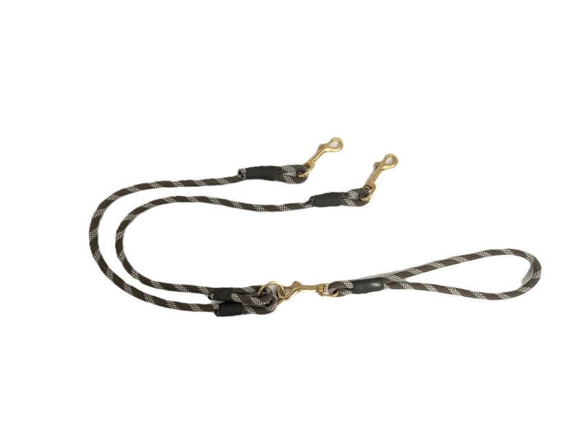 Handmade Rope Split / Double Lead Handmade Rope Split / Double Dog Lead Scottish Tweed Collared