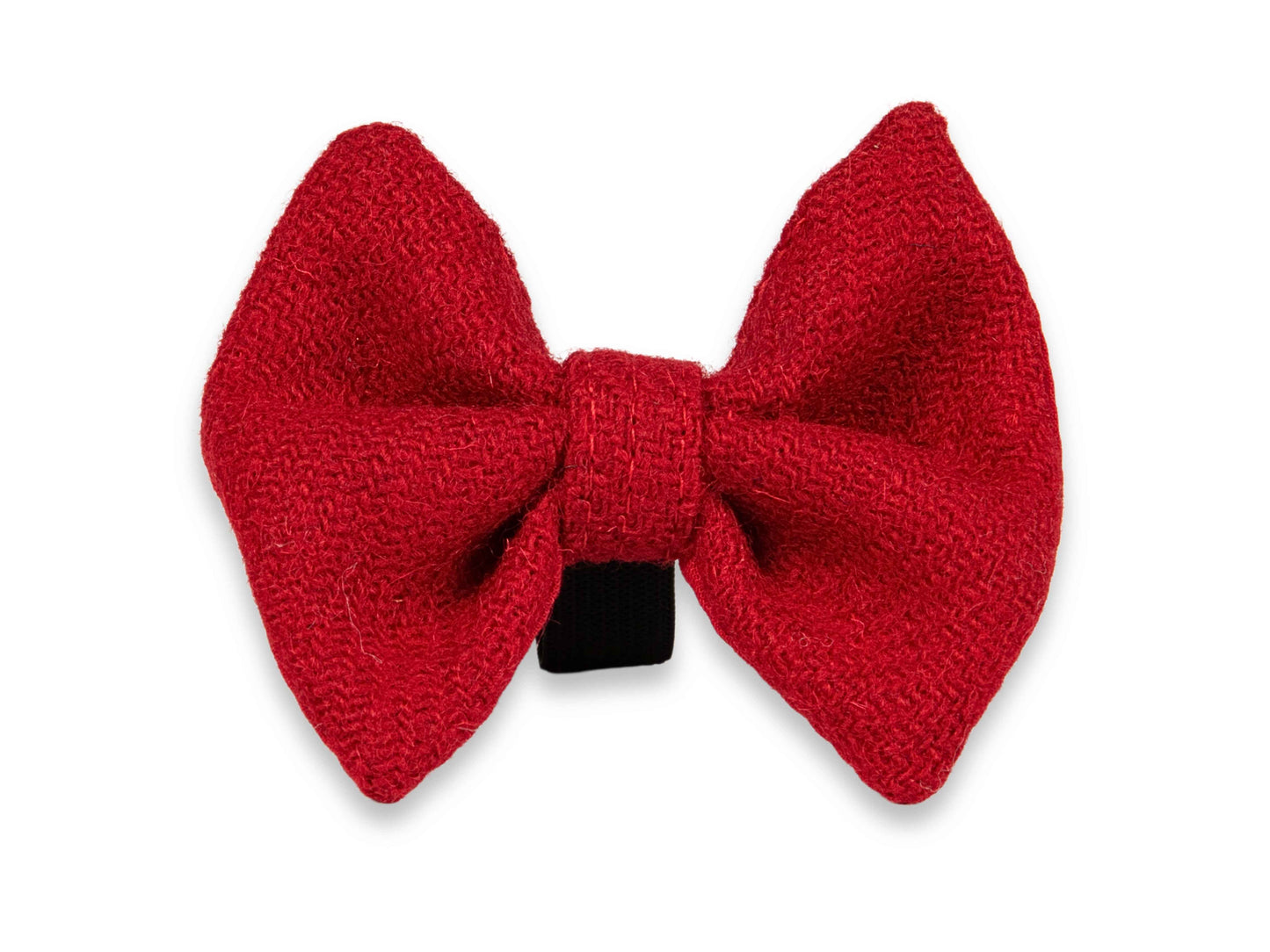 Simply Red Harris Tweed dog bow tie – handmade in bold red for standout style