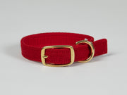 Simply Red -Buckle Fastening Luxury Harris Tweed Dog Collar/collared creatures