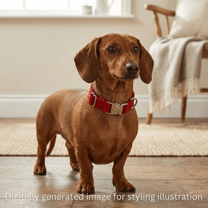 Simply Red Luxury Harris Tweed Dog Collar - Collared Creatures LTD