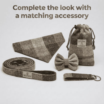 Stone Check Luxury Harris Tweed Hundehalsband