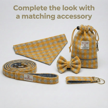 Sunflower Check Luxury Harris Tweed Hundehalsband