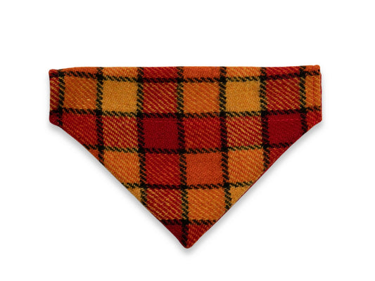 Sunset check Harris Tweed dog bandana
