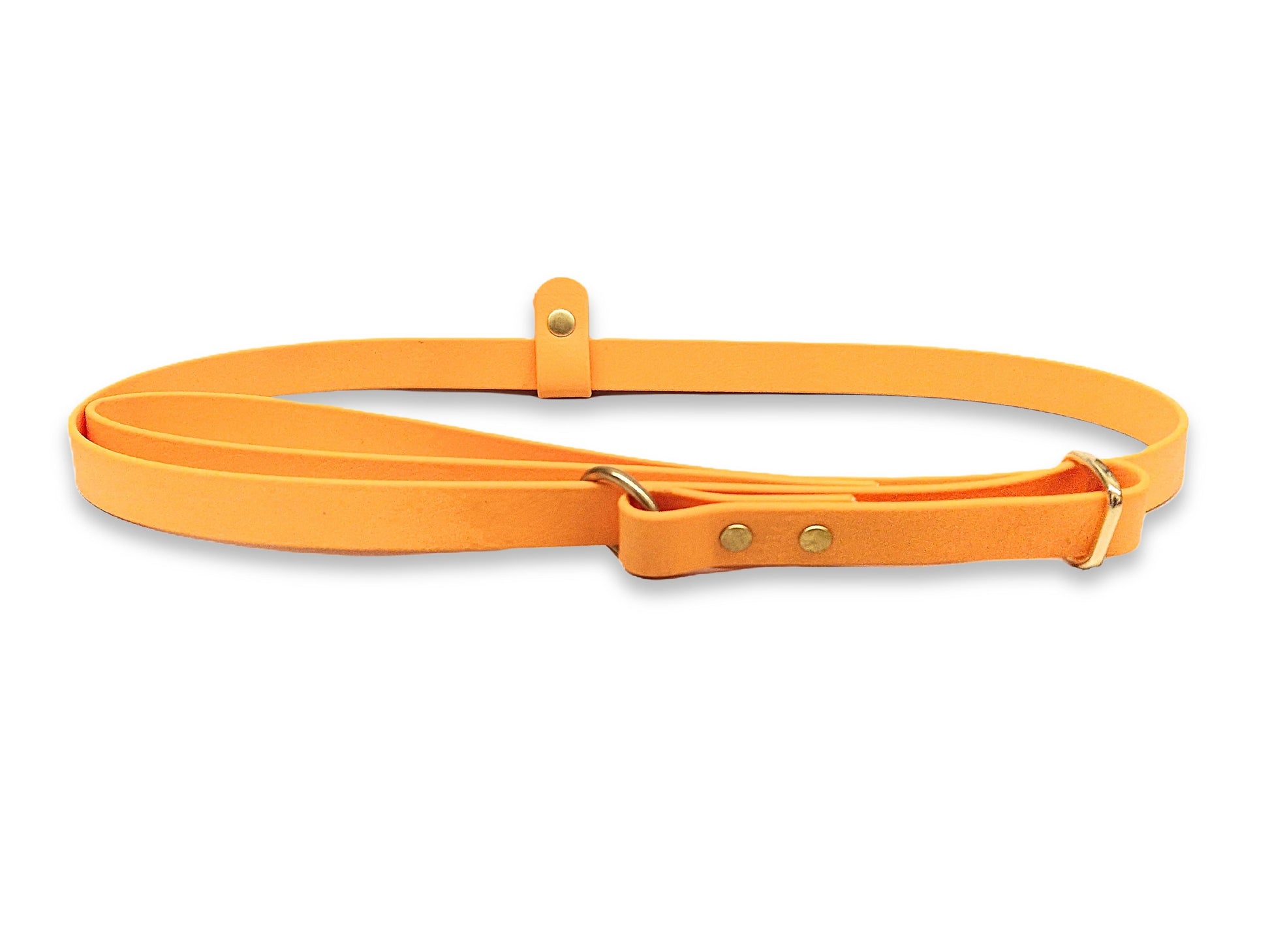 Tangerine waterproof Biothane dog slip lead, weatherproof and easy to clean