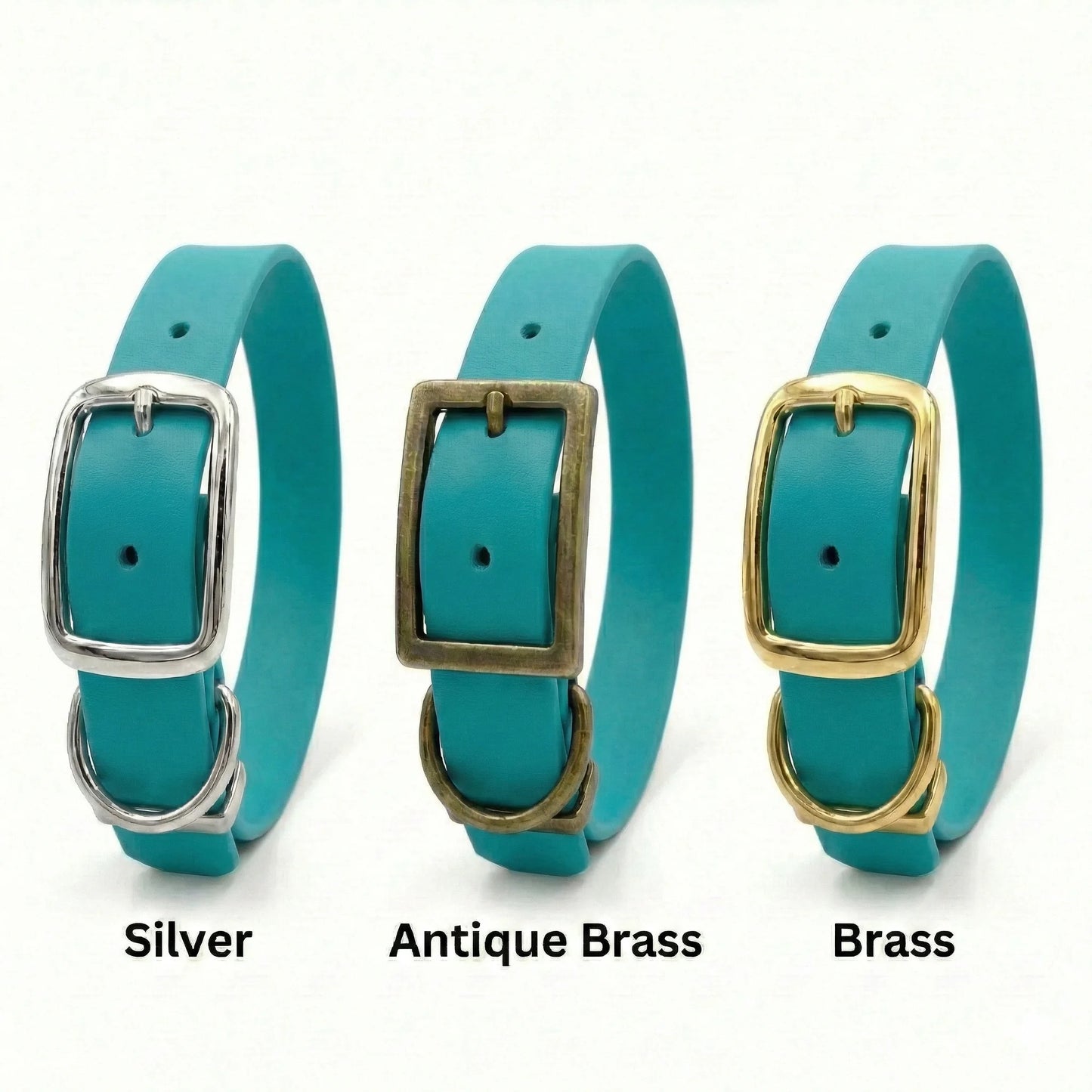 Teal Waterproof Biothane Buckle Dog Collar