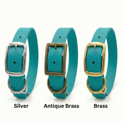 Teal Waterproof Biothane Buckle Dog Collar