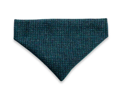 Teal and blue Harris Tweed dog bandana