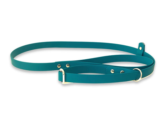 Teal waterproof Biothane dog slip lead, adjustable, wipe-clean and non-stretch