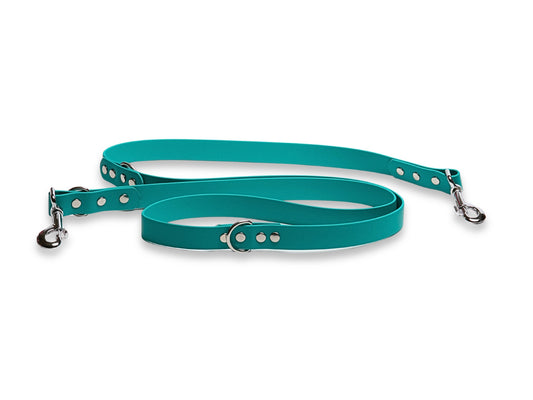 Teal Waterproof Biothane Dog Training Lead – 1.9m Adjustable Leash