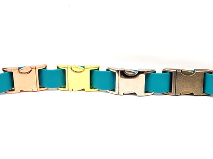 Teal Waterproof Biothane Metal Clasp Dog Collar