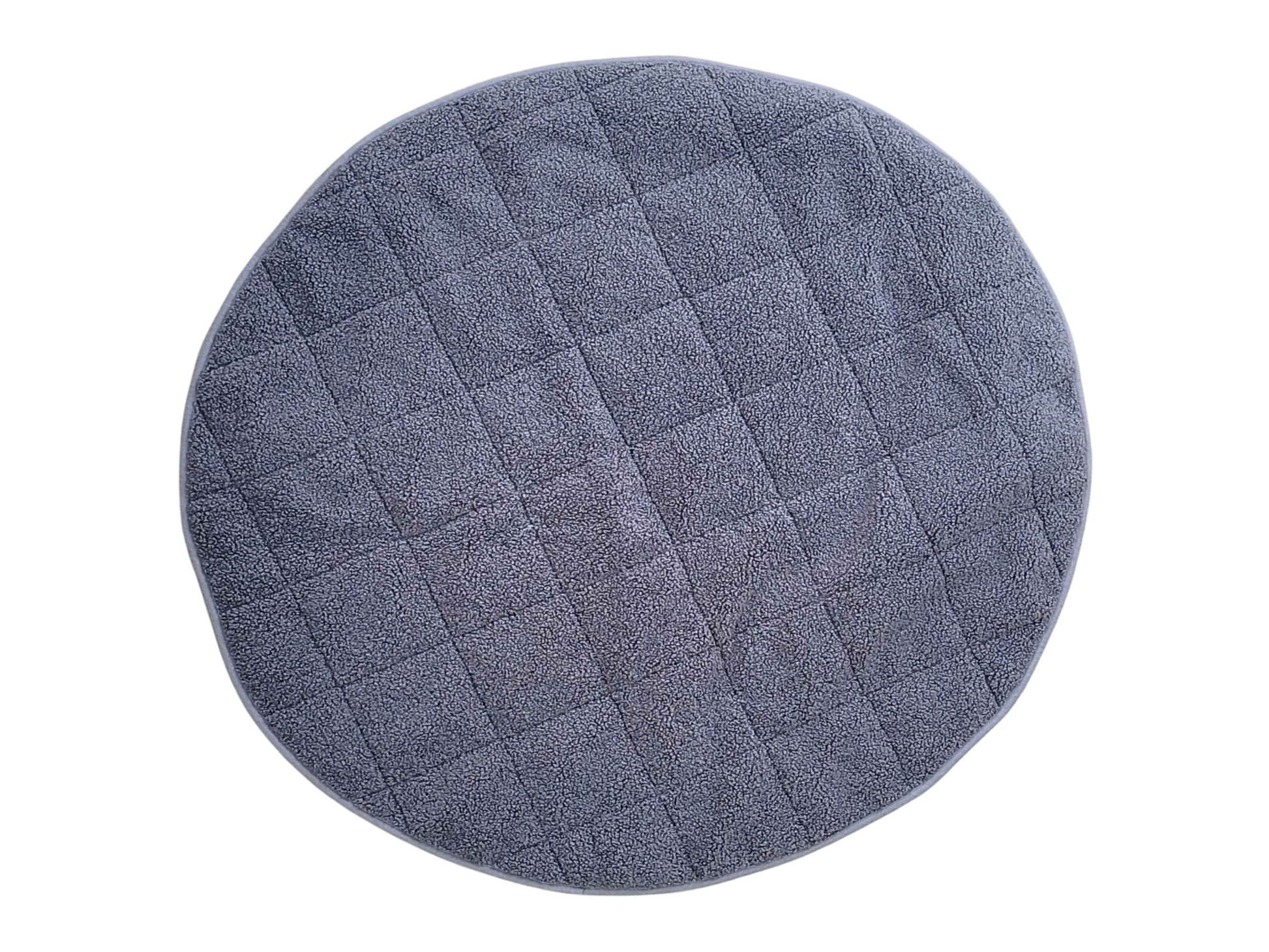 teddy fur round dog mat on white background 