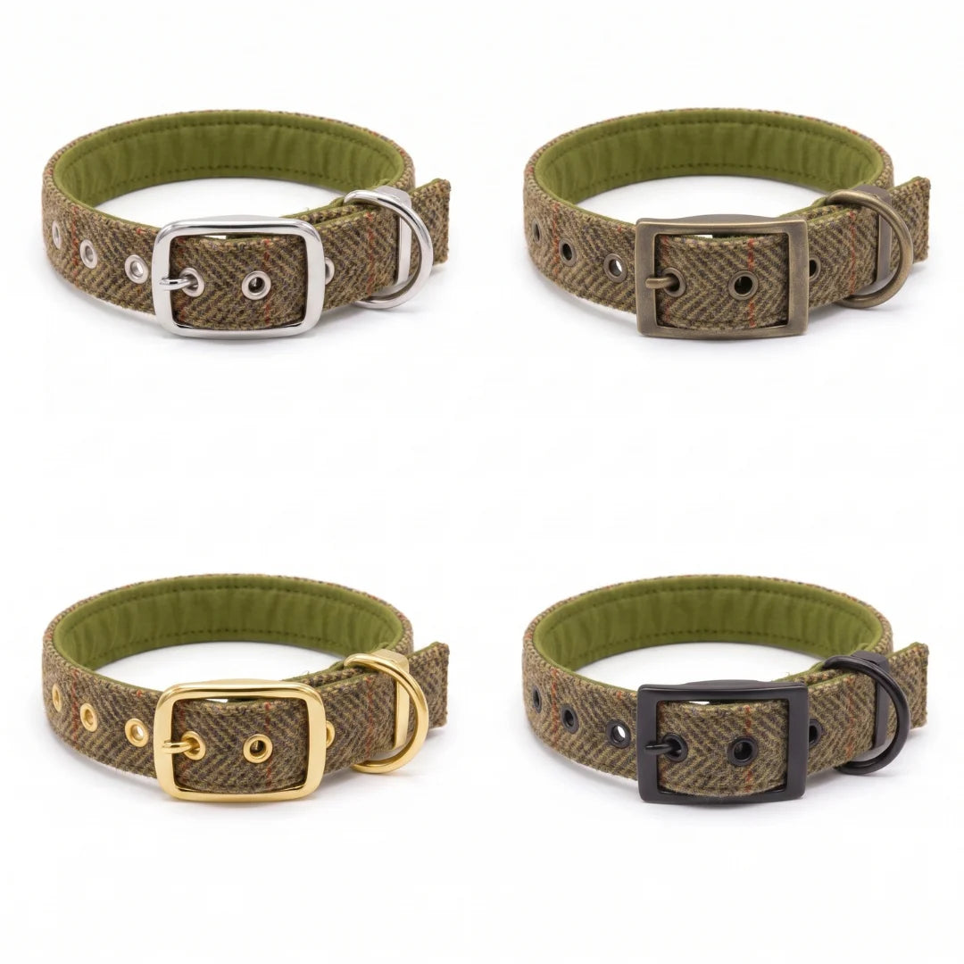 Totally Traditional Herringbone - Buckle Fastening Luxury Harris Tweed Dog Collar