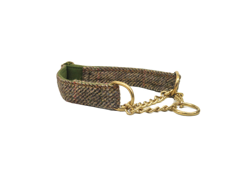 Totally Traditional Herringbone - Martingale / Half Choke Luxury Dog Collar