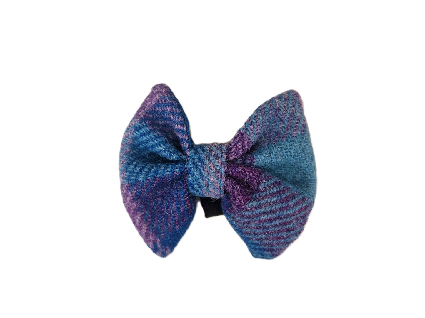 Turquoise & Amethyst Check- Buckle Fastening Luxury  Tweed Dog Collar