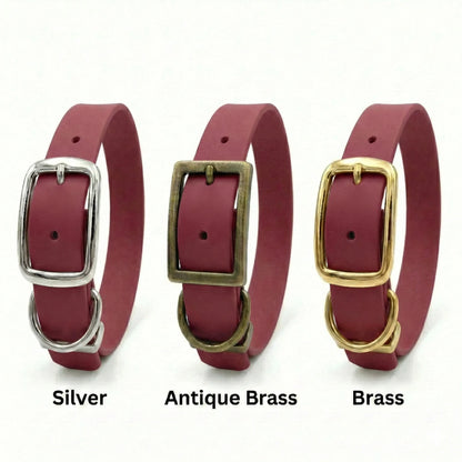 Wine Waterproof Biothane Buckle Dog Collar - Collared Creatures LTD