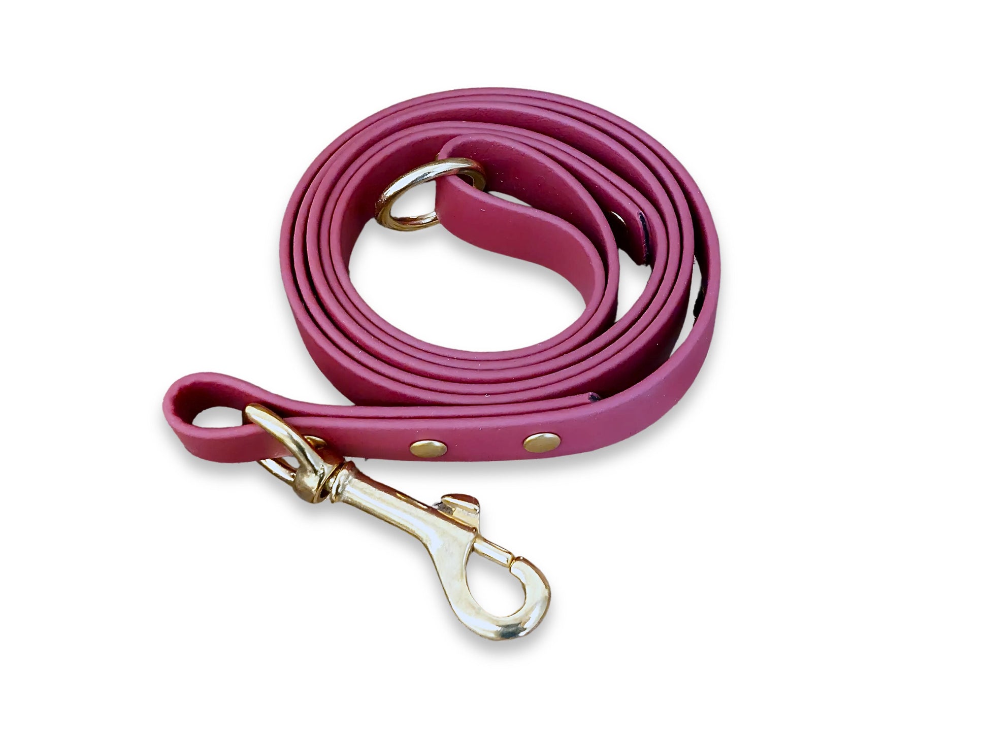 Deep Wine Red Biothane Dog Lead – Waterproof, Wipeable & Handmade in UK