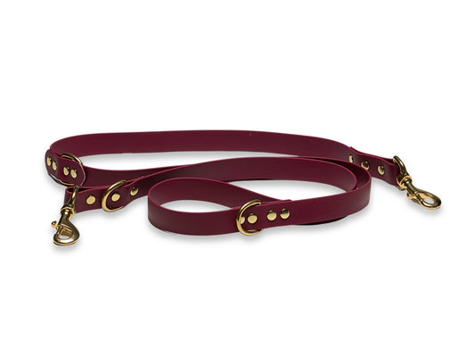 Deep Red Biothane Dog Lead – Waterproof, Wipeable & Handmade in UK
