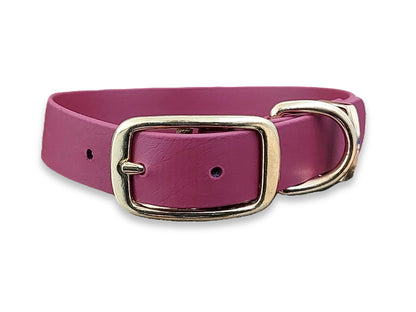Adjustable Biothane dog collar in Wine – waterproof and easy to clean – by Collared Creatures