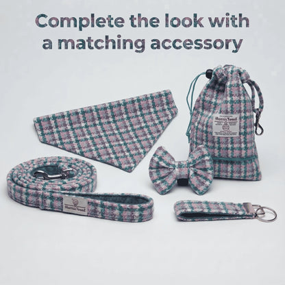 Wisteria Houndstooth Luxury Harris Tweed Dog Collar