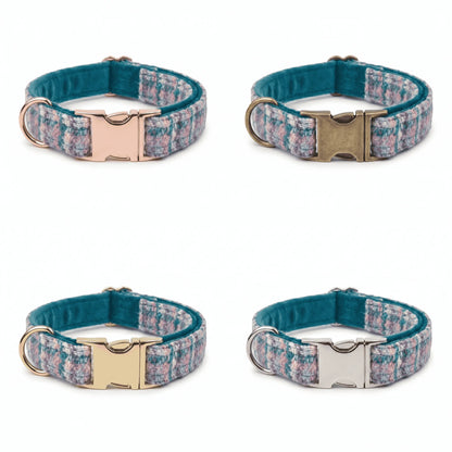 Wisteria Houndstooth Luxury Harris Tweed Dog Collar
