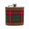 Christmas Check Tweed Hip Flask Gift Set