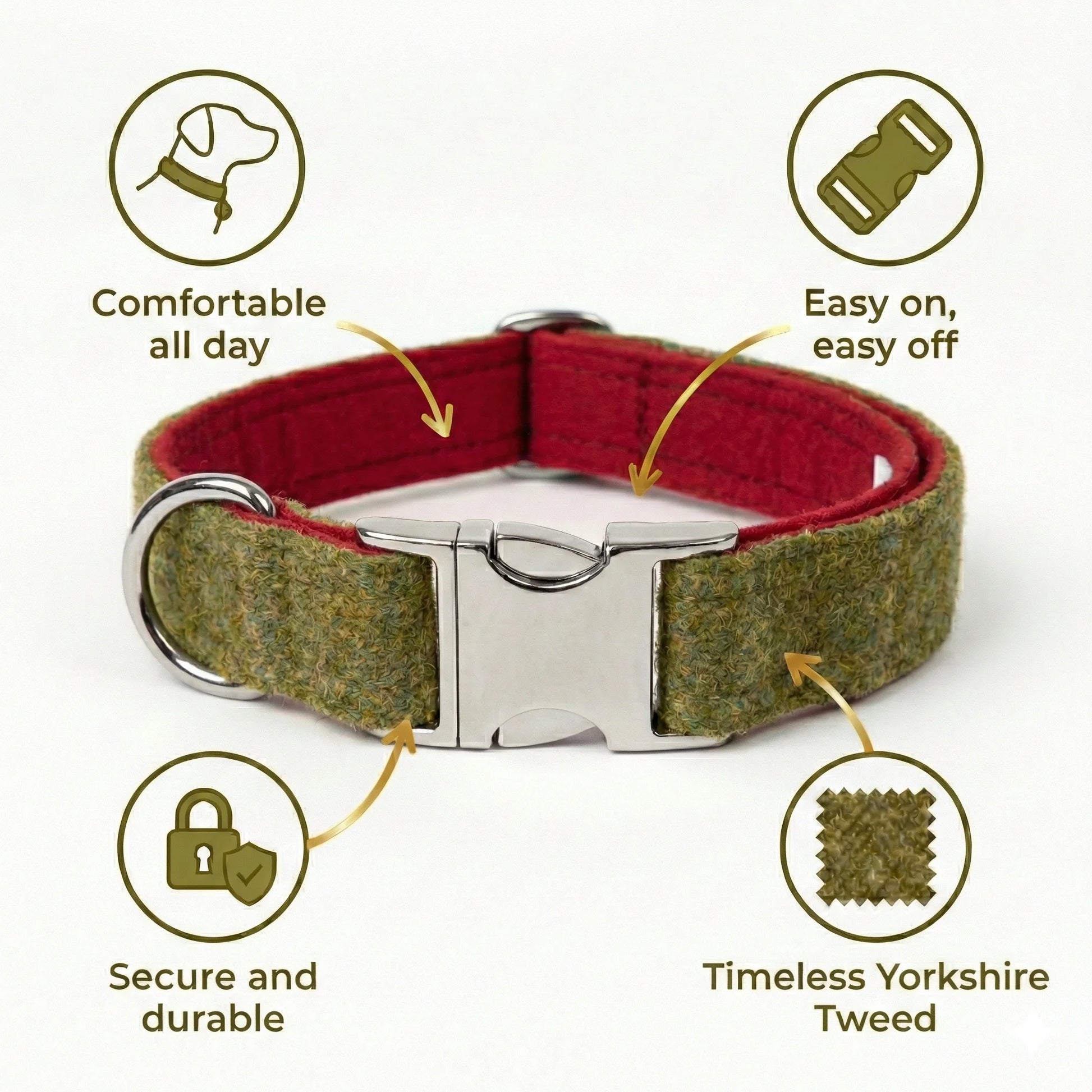 Yorkshire Tweed Luxury Dog Collar - Collared Creatures LTD