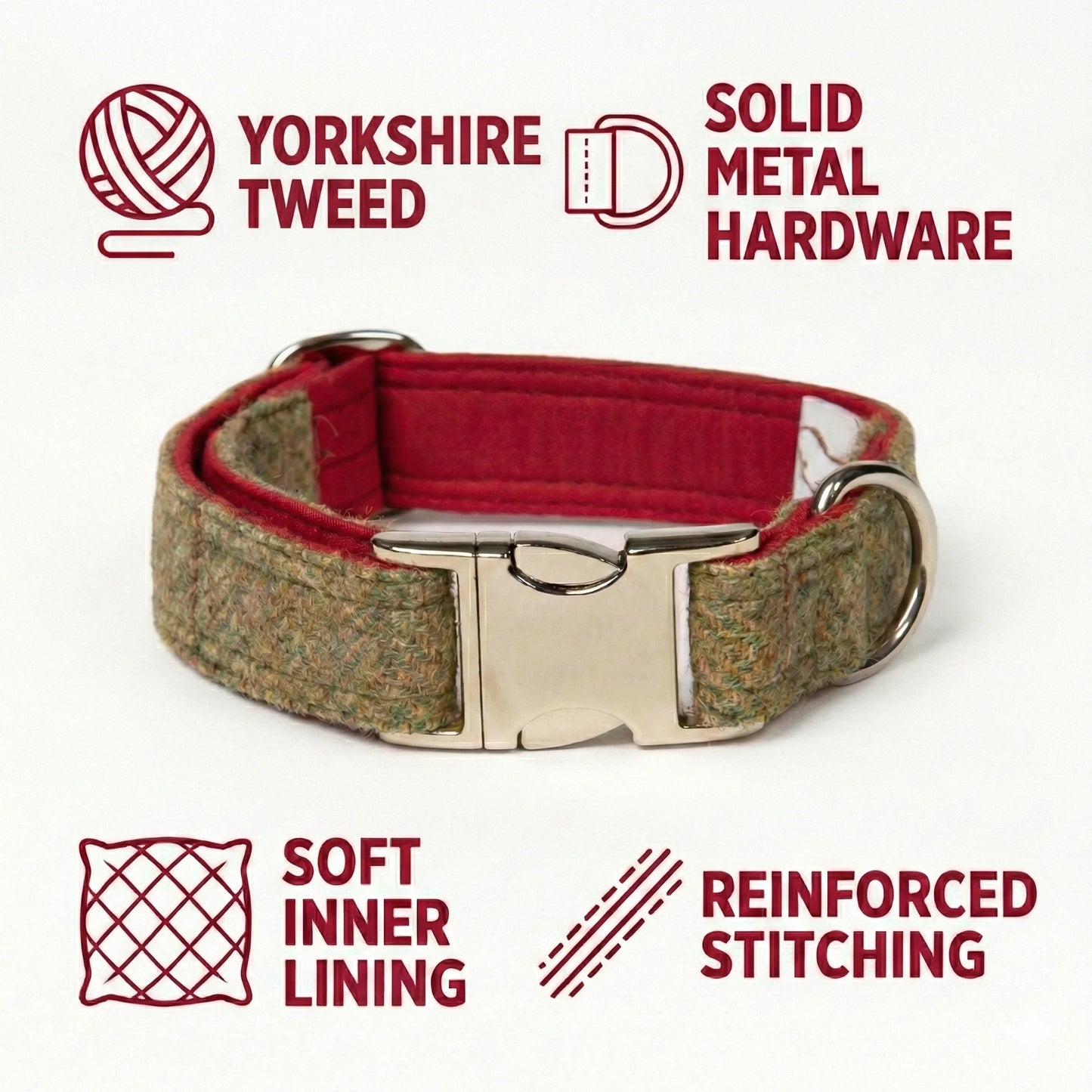 Yorkshire Tweed Luxury Dog Collar - Collared Creatures LTD