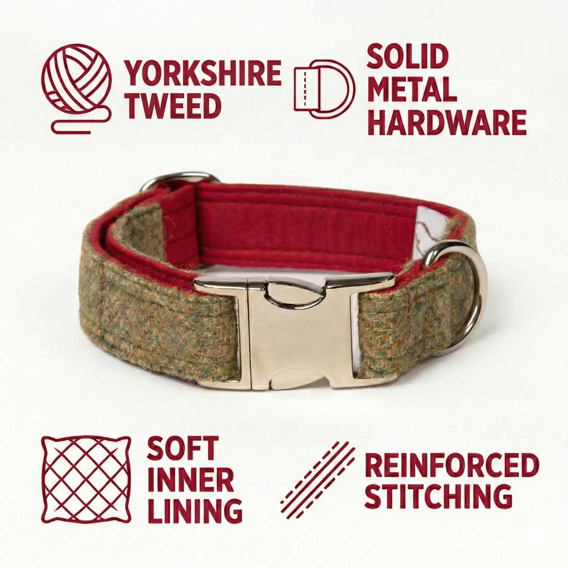 Yorkshire Tweed Luxury Dog Collar - Collared Creatures LTD
