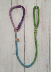 Collared Creatures Green and Purple Ombre Dip Dyed Dog slip lead