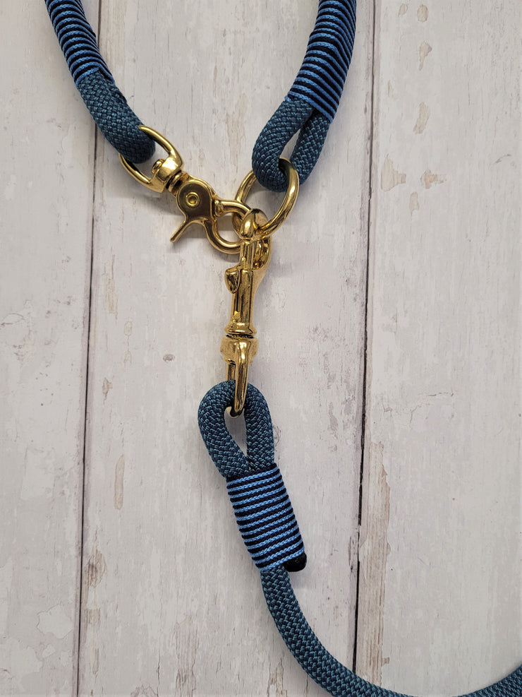 Air Force Blue Handmade Rope Dog Collar with whipping