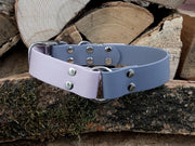Collared Creatures Grey & Pastel Pink Multicolour Waterproof Biothane Dog Collar