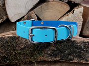 Collared Creatures Sky Blue & Baby Blue Multicolour Waterproof Biothane Dog Collar