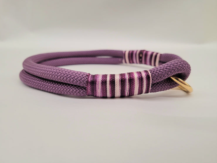 Marvelous Mauve Handmade Rope  collar with whipping