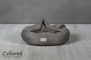 Grey Classic Comfort Cocoon Dog Bed (cushion base) - Collared Creatures