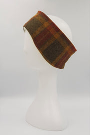 Collared Creatures Autumnal Check Harris Tweed Luxury Ladies Headband