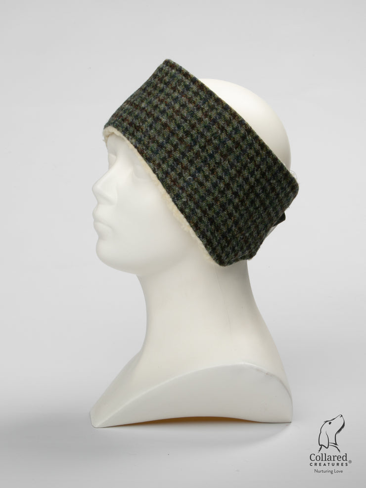 Product photo of Collared Creatures Autumn Houndstooth Ladies Harris Tweed Headband