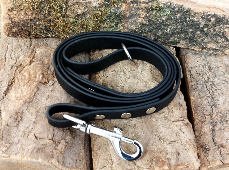 Black Waterproof Biothane Dog Lead Handmade in Yorkshire